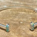 Kendra Scott NWT Mavis Silver Cuff Bracelet in Mint Kyocera Opal RARE Photo 3