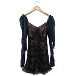 For Love & Lemons Beverly Dress Black Sheer Long Sleeve Dark Romantic Size S Photo 6