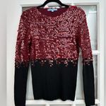 Antonio Melani Elegant Sequin Maroon & Black Sequin 100% Wool Sweater Size Med Photo 11