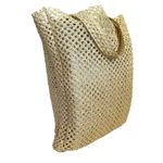 Jean Paul Gaultier Parfums Sparkling Straw Tote Bag Handbag Gold Photo 10