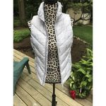 SO  Puffer Vest Gray Print Full Zipper Pockets Size XS NWT 100% Polyester Photo 3