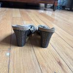 Vintage Y2K Brown Wedged Sandals with gold rhinestone accents Size 8.5 Photo 5