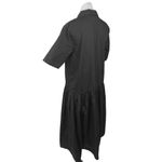 ASOS Black Twill Collared Button Short Sleeve Midi A-Line Shirt Dress Size 6 Photo 4