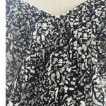 Universal Threads Universal Thread Floral Ruffle Blouse Black White Small Short‎ Sleeve Boho Top Photo 3