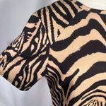 Queen B Maternity Animal Print Midi Dress Tan Black Size‎ 16 Short Sleeve Zip Size undefined Photo 3