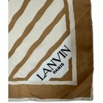 1970 Mob Wife VTG Square Scarf Lanvin Paris 100% Silk Made in France Brown Tan Photo 2