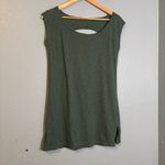 prAna  Women’s Olive Green Open Back Sleeveless Muscle Tee Organic‎ Cotton Photo 2