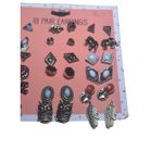 18 Pair Pierced Earring Set Western Pearl Geometric Shape Animals Photo 2