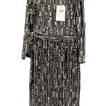 Mac Duggal 93590 Black Gold Embellished High Neck Long Sleeve Fitted Dress Photo 2