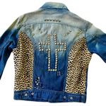 Diesel x Vicious Vesture Denim Studded Leopard Punk Rocker Jacket, Size S Photo 1
