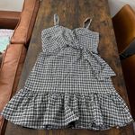 Parker Black & White Gingham Print Dress Photo 2