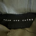 Know One Cares Women's Olive Green High Waist Tapered Paperbag Trousers Pants S Photo 3