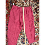 Eileen Fisher Organic Linen Tapered Lagenlook Pull-On Pants Pink Red Size L Photo 8