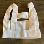 Anthropologie  Cream Strapy Square Sports Bra Bandeau Crop Top XXS XS Photo 2