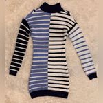 NEW STAUD Hampton Mini Sweater Knitted Dress in Adriatic Stripe Sz S Blue Photo 7