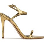 Larroude gold stiletto strap sandal heels NEW Size 8 Photo 0