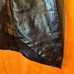 By Egreis Faux Vinyl Faux Leather Black Skirt Goth Zipper Front Slit Medium NWT Photo 3