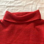 Pilcro  womens small oversized anthropologie red rust knit cowl turtleneck sweate Photo 4