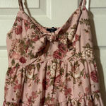 Trixxi  Pink Floral Tiered Babydoll Mini Dress M Photo 3