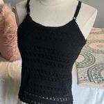 Arizona Jeans Black Crochet Tank Spaghetti Strap Cami Womens XS Photo 8