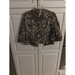 Ruby Rd Petite Black White Geometric Print Beaded Collar Jacket Women 12P Photo 4