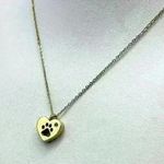 Heart Paw Print Pendant Necklace in yellow Gold Photo 7