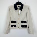 J.Crew Contrast Lady Jacket Textured Linen Blend Dried Wheat Preppy US 8 NWT Photo 3