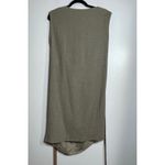 Brunello Cucinelli  Silk Draping Ruched Wool Cashmere Dress Size 10 Taupe Brown Photo 4