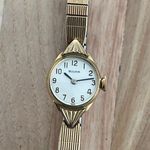 Bulova Ladies Watch Vintage 10K Gold Plated Stretch Bracelet Bezel Mechanical Photo 1