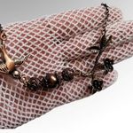 Hummingbird Antique copper floral necklace Photo 0