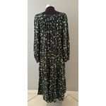 Old Navy  Maxi Dress Size L Green Floral Tiered Prairie Forest Whimsigoth Modest Photo 4