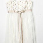 Gunne Sax JESSICA McCLINTOCK FOR | Cream and Gold Embroidered Floral Dress Sz. 3 Photo 0
