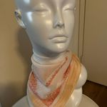 Vintage 1970s Floral Silk Scarf Squares Orang White 24 X 24 Multiple Photo 6