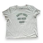 Lucky Brand New Women's Happy Days Are Beer Again T-Shirt White Green XXL NLA Photo 1