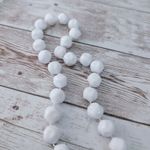 Vintage Necklace White Faceted Beads Retro Statement Necklace 35" Photo 4