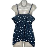 MiracleSuit Tankini Top Underwire 40D Blue White Polka Dot Equinox Plunge Swim Photo 3