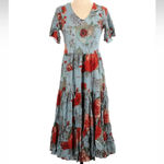 Soft Surroundings  First Blooms Porcelain Rose Floral Maxi Dress  Size Petite XS Photo 4