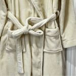 Nordstrom Cozy Ivory Flannel Fleece Long Robe With Pocket An Belt Size XL Photo 4