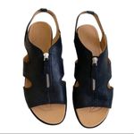 Nurture Wedge Sandal Sersey Black Leather Zipper Wedge Sandals Size 10 NIB Photo 6