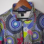 Mirror Image XL Retro Running Circles Zip Front Jacket Plus in Blue Black Size 16 Photo 4