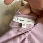 Bohme  Pink Ribbed Snap Front Henley Long Sleeve J5 Photo 4