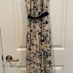 Anthropologie  Elevenses Black White Floral Silk Jumpsuit Photo 7