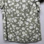 Angels Linen Blend Floral Top Womens Small Breathable Beachy Chic Cottagecore Green Photo 3