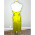 Amur Dixon Citrine Pleated Criss Cross Halter Satin Dress NEW $598 Photo 3