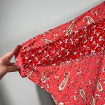 Ces Femme Colorblock Floral Paisley Dolman Sleeve Button Down Blouse Romantic L Photo 1