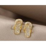 Luxury Zircon Gold plated Stud Earrings Gold Photo 1