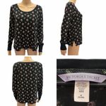 Victoria's Secret  black floral thermal long sleeve top Womens Medium Photo 1