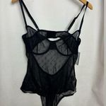 INC International Concpts W large Monogram Bodysuit Black Logo intimates NWT Photo 0