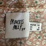 Princess Polly  Pink Floral V Neck Tie Front Long Sleeve Peplum Crop Top Size 6 Photo 2