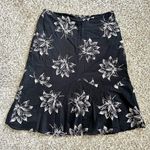Ann Taylor π¦ Black Floral Mini Midi Skirt 6 Formal Neutral Photo 0